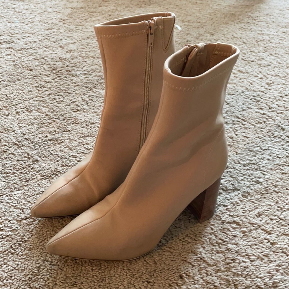 Jeffrey Campbell tan booties